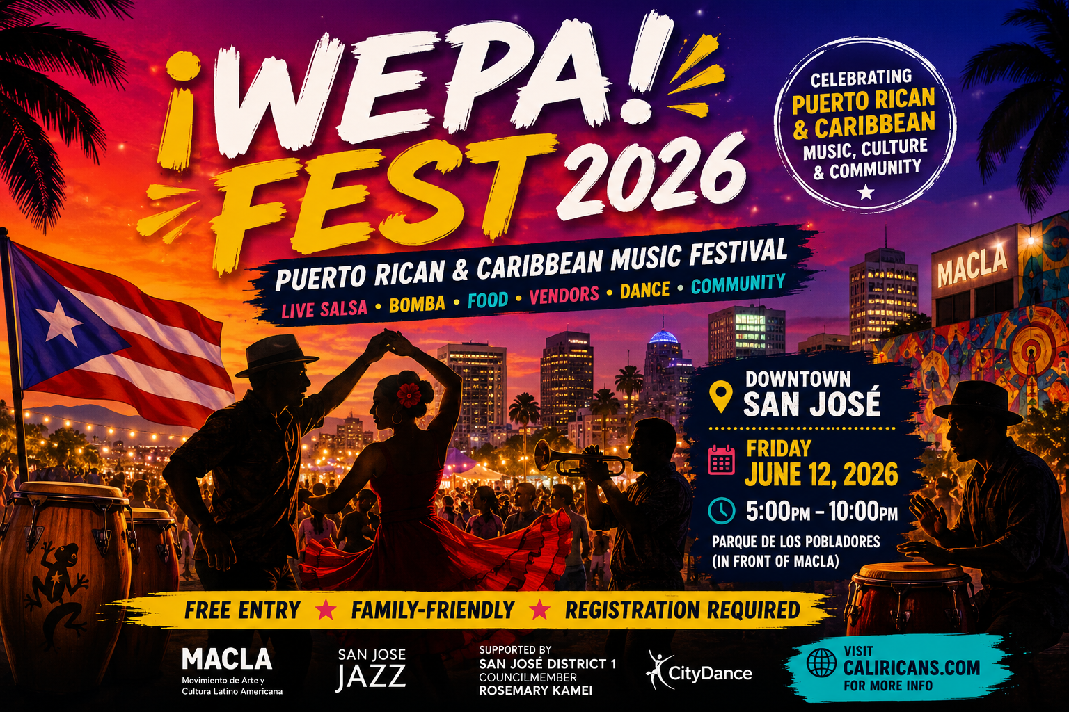 ¡WEPA! FEST 2026 Brings Puerto Rican Music & Culture to Downtown San José